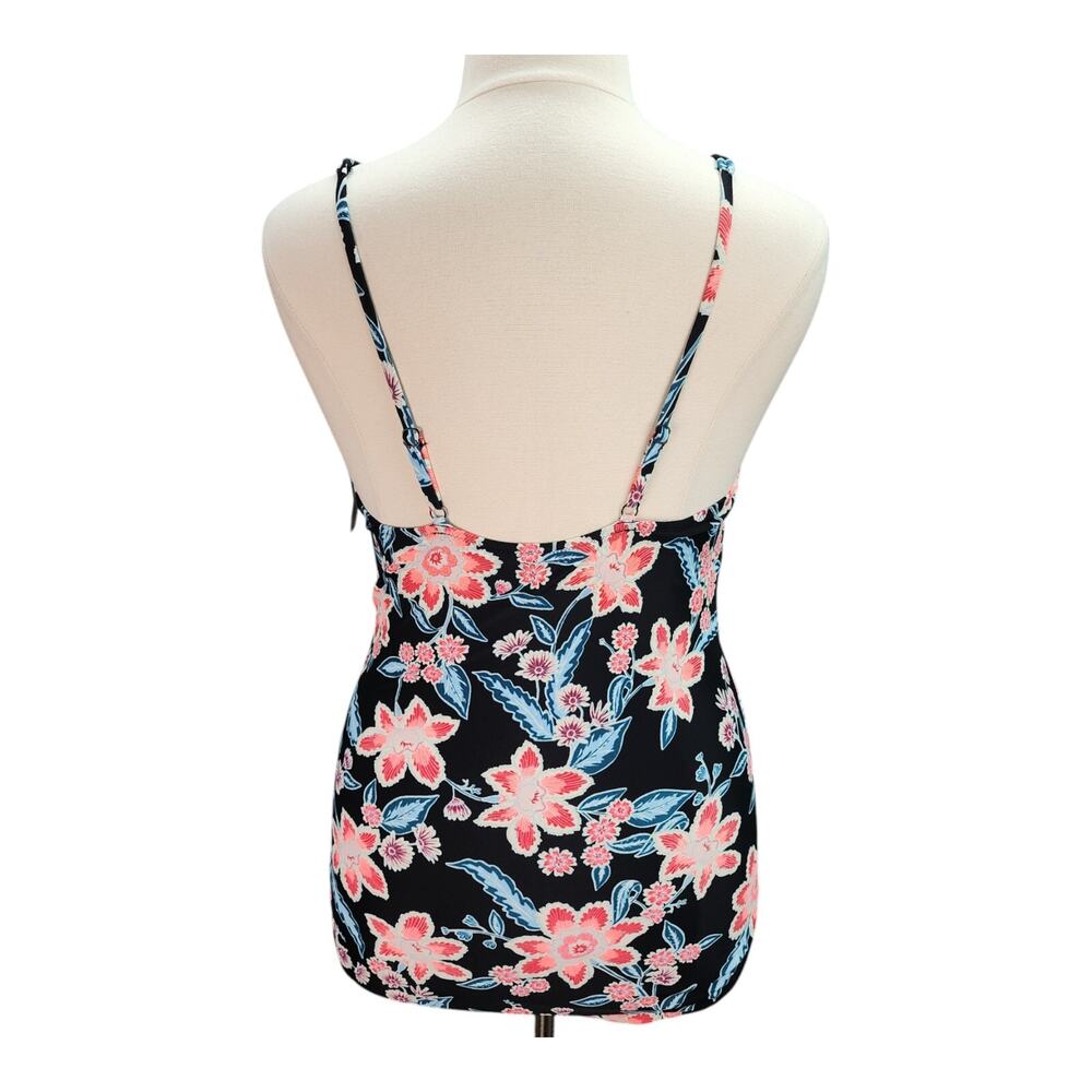 NWT Old Navy Swimsuit Womens XXL Black Neon Peach Floral One Piece Vacation Swim - Picture 5 of 14